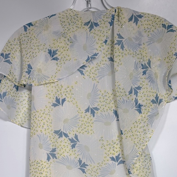 Ted Baker Gemmiaa Wrap Blouse Top With Ruffled Sleeves Size US6(UK2) Blue - Picture 7 of 11